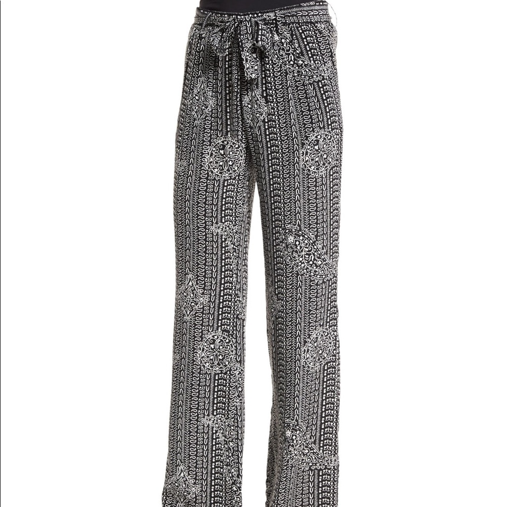 Joie Pants - Black & White Silk